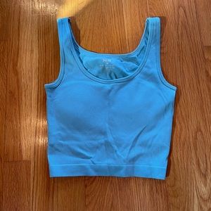 Blue athletic crop top